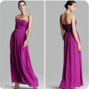 Nicole Miller Atelier Jasmine 100% Silk Gown. Long & Elegant  Purple Maxi Dress